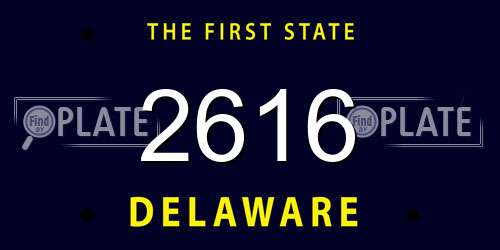 2616 Delaware License Plate