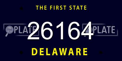26164 Delaware License Plate