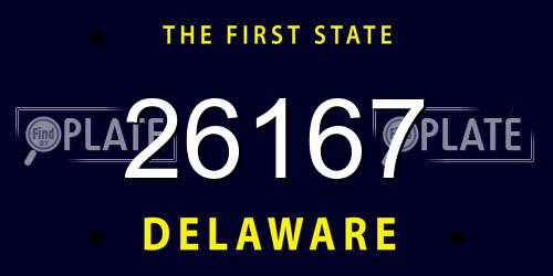 26167 Delaware License Plate