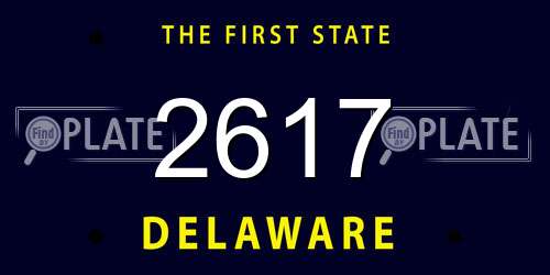 2617 Delaware License Plate