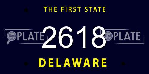 2618 Delaware License Plate