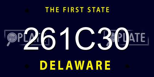 261C30 Delaware License Plate