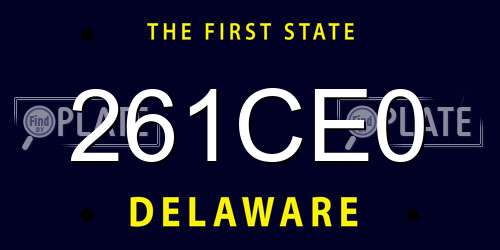 261CE0 Delaware License Plate