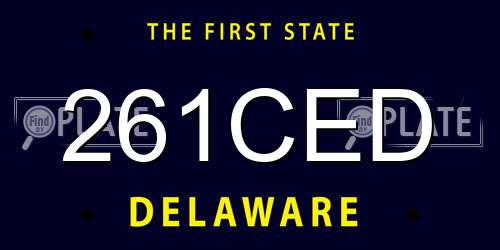 261CED Delaware License Plate
