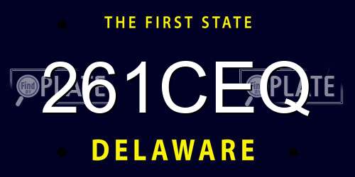 261CEQ Delaware License Plate