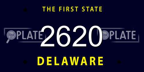2620 Delaware License Plate