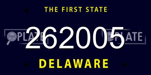 262005 Delaware License Plate