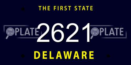 2621 Delaware License Plate