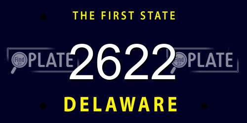 2622 Delaware License Plate