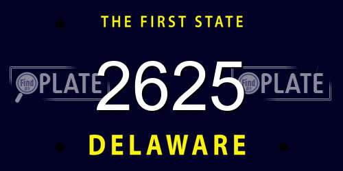 2625 Delaware License Plate