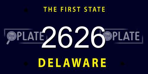 2626 Delaware License Plate