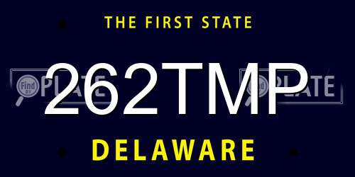 262TMP Delaware License Plate