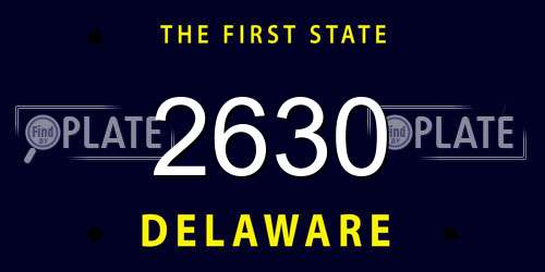 2630 Delaware License Plate
