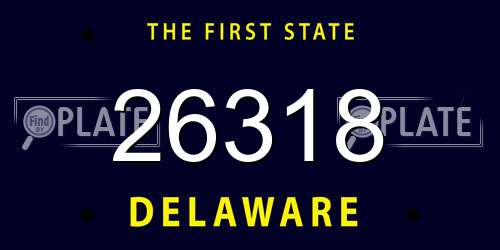 26318 Delaware License Plate