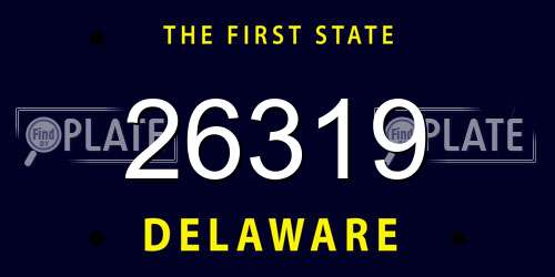26319 Delaware License Plate