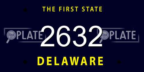 2632 Delaware License Plate