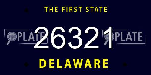 26321 Delaware License Plate