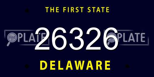26326 Delaware License Plate