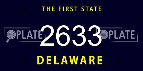 2633 Delaware License Plate