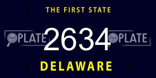 2634 Delaware License Plate