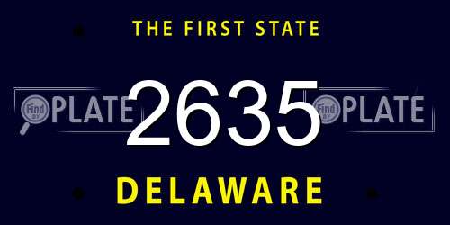 2635 Delaware License Plate