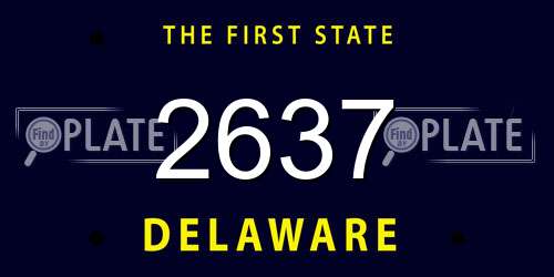 2637 Delaware License Plate