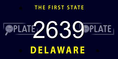 2639 Delaware License Plate