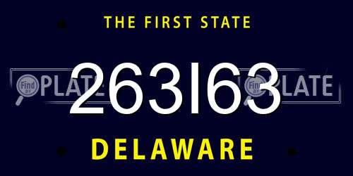 263I63 Delaware License Plate