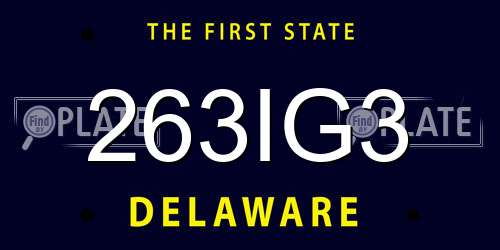 263IG3 Delaware License Plate