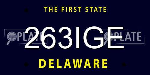 263IGE Delaware License Plate