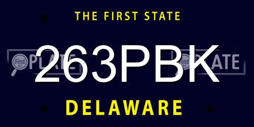 263PBK Delaware License Plate