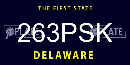 263PSK Delaware License Plate
