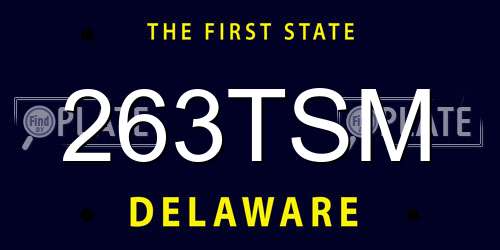 263TSM Delaware License Plate