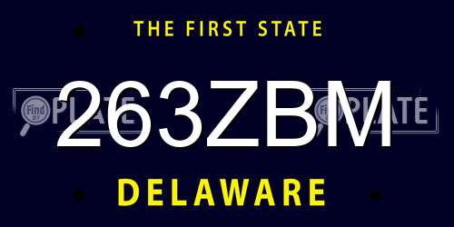 263ZBM Delaware License Plate