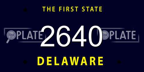 2640 Delaware License Plate