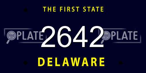 2642 Delaware License Plate