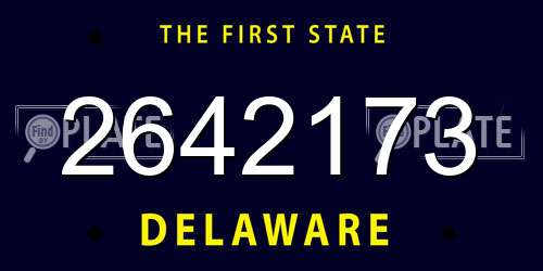 2642173 Delaware License Plate