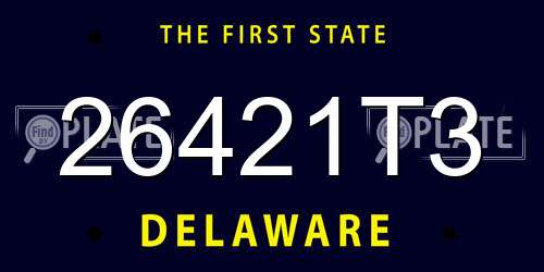 26421T3 Delaware License Plate