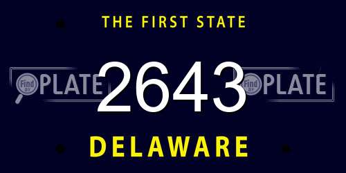 2643 Delaware License Plate