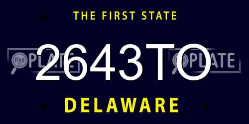 2643TO Delaware License Plate