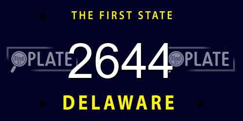 2644 Delaware License Plate