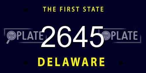 2645 Delaware License Plate