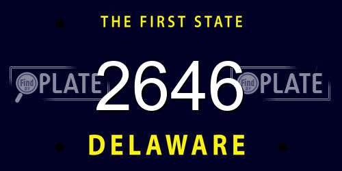 2646 Delaware License Plate