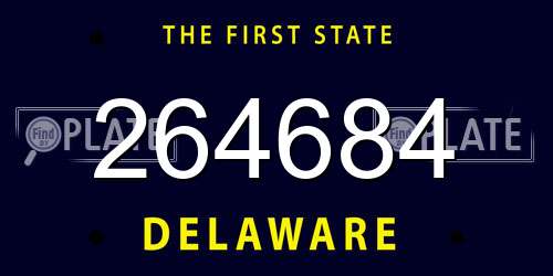 264684 Delaware License Plate