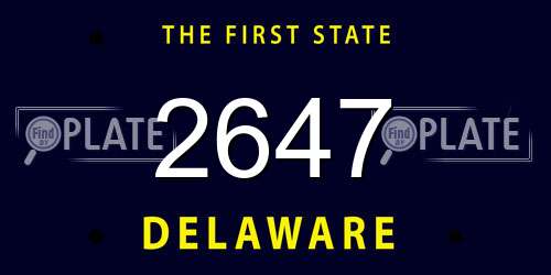 2647 Delaware License Plate