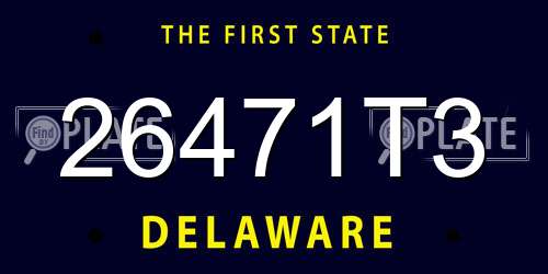 26471T3 Delaware License Plate