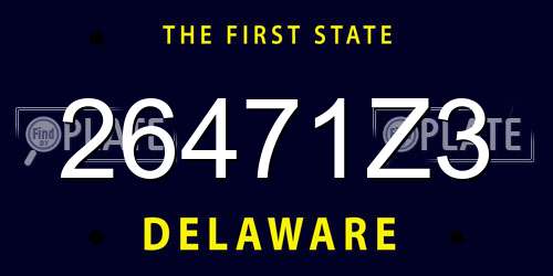 26471Z3 Delaware License Plate