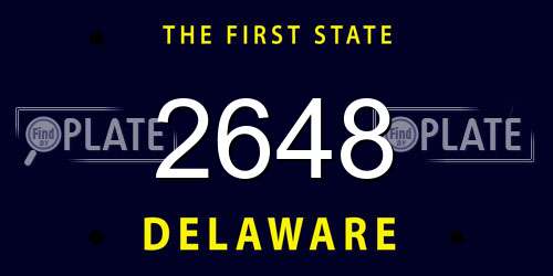 2648 Delaware License Plate