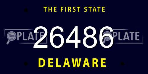 26486 Delaware License Plate