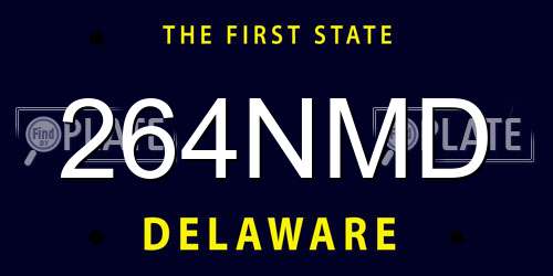 264NMD Delaware License Plate
